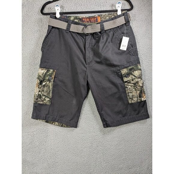 Wear First Other - Wear First Shorts Mens 38 Cargo Camo Mossy Oak Treestand Belted Cargo